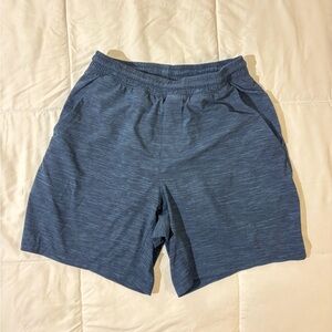 lululemon athletica Heathered Blue Lined Athletic Shorts - Small